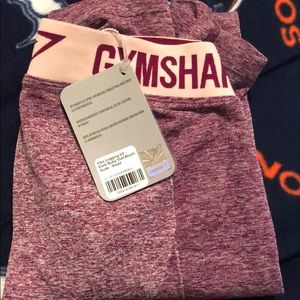 Gym Shark Flex Leggings. Dark Ruby Marl/Blush.